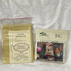 Shepherd's Bush "Christmas Treat Bag" Cross Stitch Kit & Hopsack Fabric